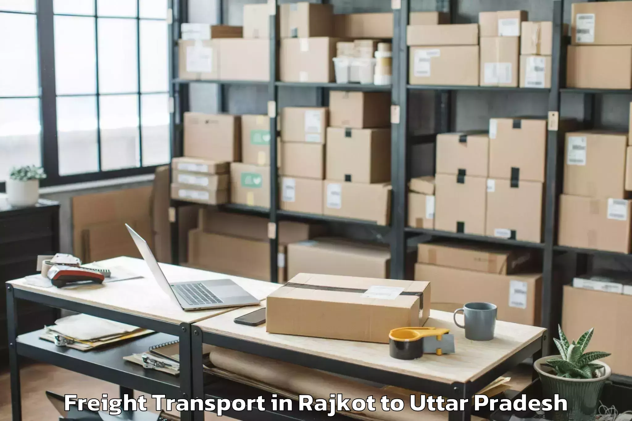 Quality Rajkot to Jananayak Chandrashekhar Unive Freight Transport